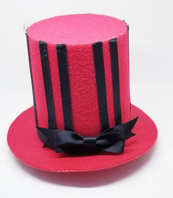 Red Tall Barrette Mini Hat