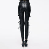 PU Leather Pants With Lacing On The Side