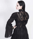 Gothic Long Sleaves Top With Lace