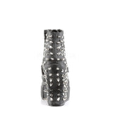 Platform Wedge Lace Up Ankle High Boot with Spike Stud 5"