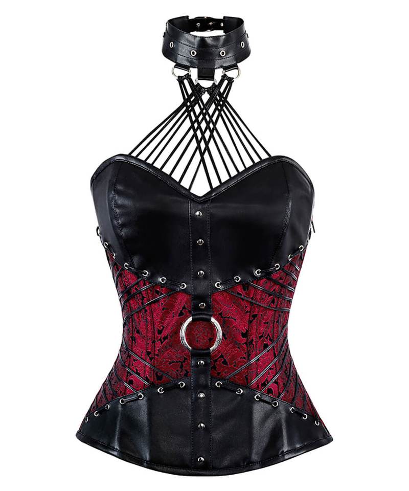 Plus Size Gothic Style Corset Top With Heart Decoration And Waist Belt,  Perfect For Party Outfits