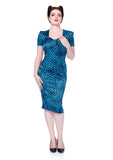 Serena Blue Leopard Print Dress