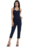 Connie Fitted Capri Overalls Denim Pants
