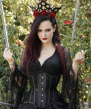 Black Underbust Curvy Corset in Mesh