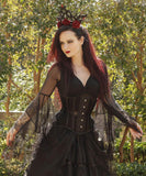 Black Underbust Curvy Corset in Mesh