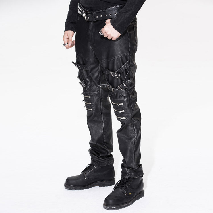 PU Leather Pants With Buckles & Zippers – Trivium