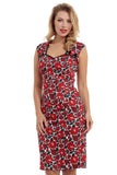 Sienna Red Floral Pencil Dress