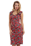 Sienna Red Floral Pencil Dress