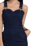 Connie Fitted Capri Overalls Denim Pants