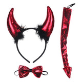 Metallic Red Devil Horn & Tail Set