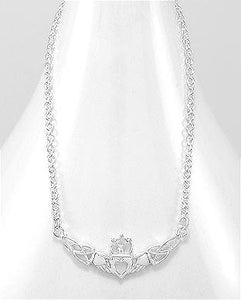 Celtic Claddagh 925 Sterling Silver Necklace