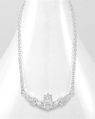 Celtic Claddagh 925 Sterling Silver Necklace