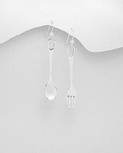 Fork & Spoon Sterling Silver Earrings