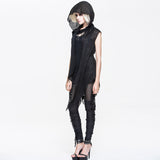 Gothic Sleeveless Top With Hood