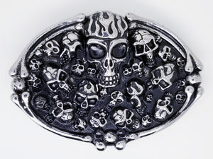 Stainless Steel Belt Buckle With 3d Skull