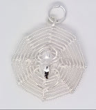 925 Sterling Silver Spider Web Pendant