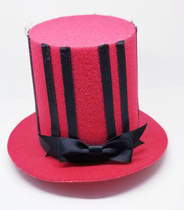 Red Tall Barrette Mini Hat