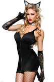 BLACK NAUGHTY ZIPPER FRONT KITTY DRE