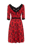 Katnis Cats In The Rain Plus Size Flared Dress