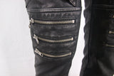 PU Leather Pants With Buckles & Zippers