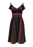 Adelyn Black Rainbow Flare Dress