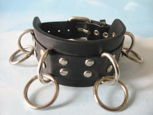 Leather Bracelet with 6 O rings