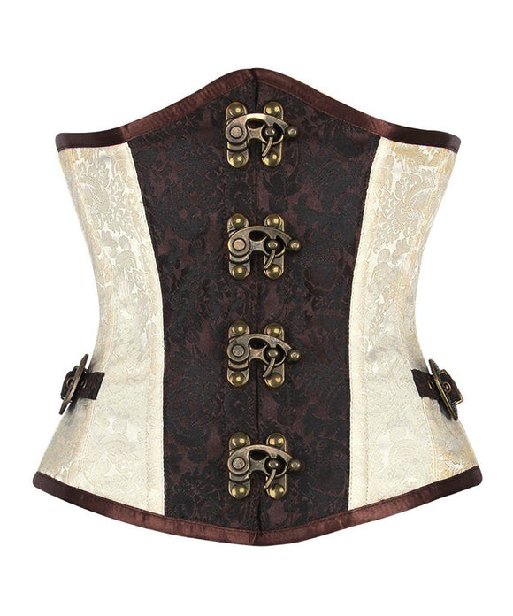 Brown and Natural Belted Curvy Corset