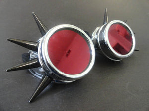 Cyber Goggles with Transparent Blood Red  Acrylic Lenses