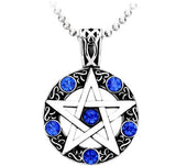 Stainless Steel Pentagram Pendant With Ball Chain