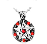 Stainless Steel Pentagram Pendant With Ball Chain