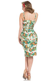 Peggy Tropical Cherry Print Wiggle Dress