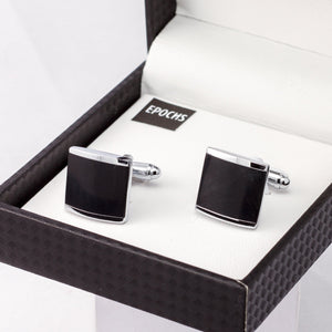 Black Enamel Cufflink French Shirt With Gift Box