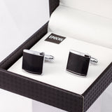 Black Enamel Cufflink French Shirt With Gift Box