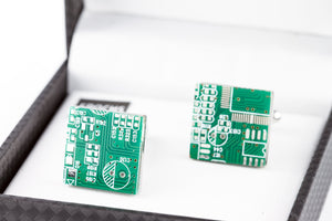 Circuit Board Cufflink French Shirt With Gift Box