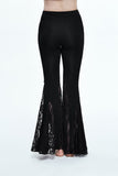 Gothic Lace Up Bell Bottom Pants