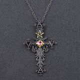 Gothic Cross Triangle Pentagram Necklace
