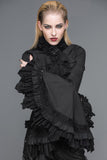 Gothic Ruffled Top With Trumpet Sleeves