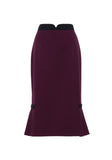 Violetta Pleated Hem Pencil Skirt-Purple