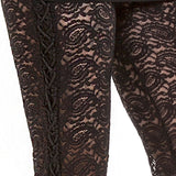 Side Lace Gothic Leggings Ladies Black