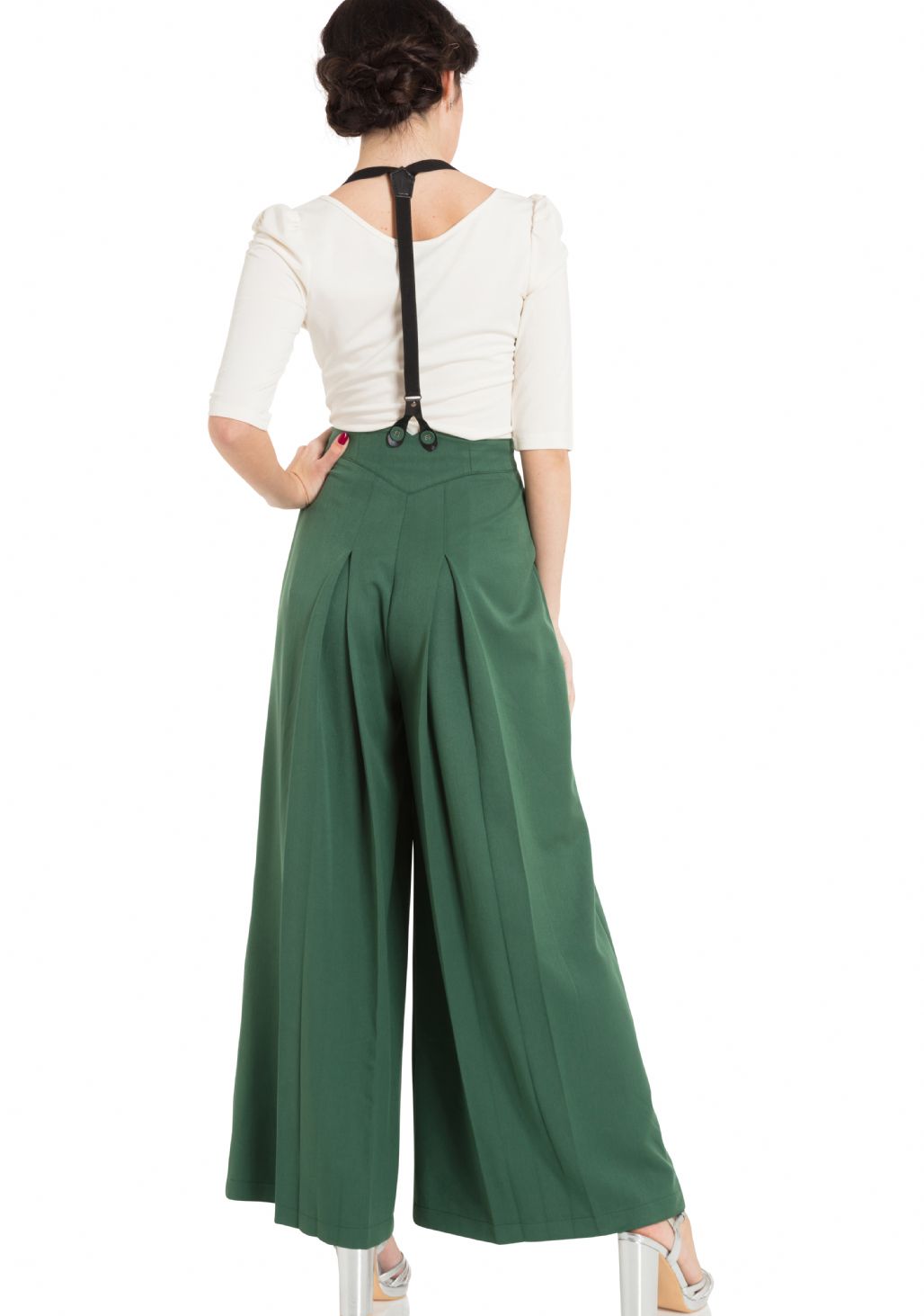 1940s Swing Trousers Army Green From Vivien Of Holloway