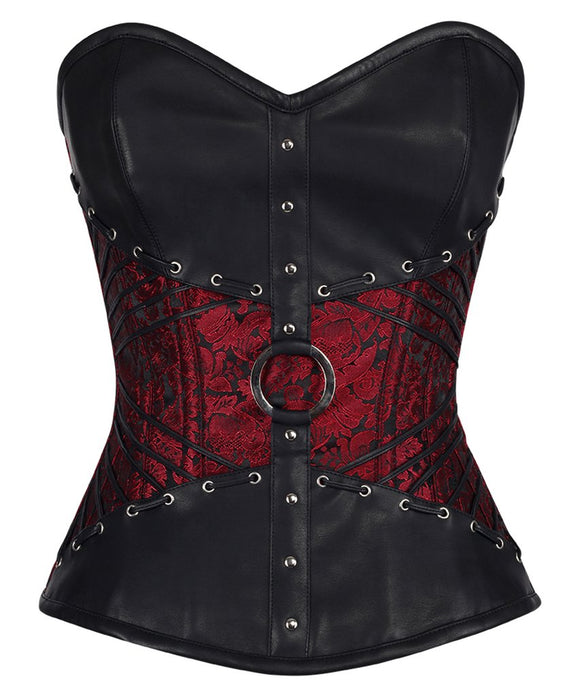 Lacy Gothic Red Corset Top Size Small-6XL