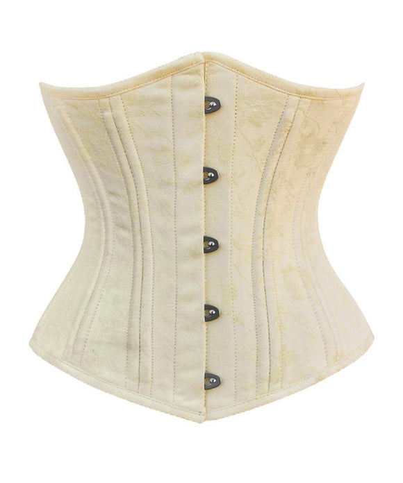 Classic brocade steel-boned authentic waspie corset for tight lacing and  waist training. Gothic, vintage, historical, Renaissance