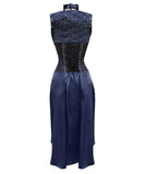 Blue Victorian Overbust Corset steel bone Dress