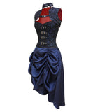 Blue Victorian Overbust Corset steel bone Dress