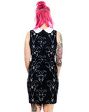 Satanic Goat Head & Pentagram Wednesday Addams Collar Dress
