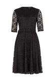 Marie Flared Black Lace Dress