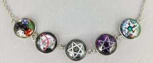 Vintage Necklace with Colorful Pentagram