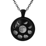 Lunar Cycle Moon Phases Necklace Face
