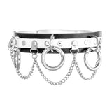 Triple O-Ring Collar Leather Choker