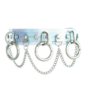 Triple O-Ring Collar PU Iridescent Choker